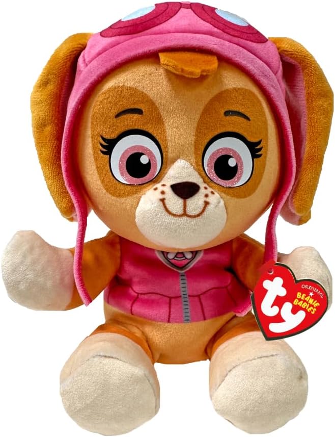 TY Skye Paw Patrol Soft Plush Toy for Kids, Cuddly Teddy, Collectible Stuffed Toy, Beanie Babies Range, Regular