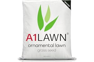 A1LAWN A1 Lawn AM Pro 1 Ornamental Lawn Grass Seed, 5kg (100m2) – No Rye, UK Luxury, Low Maintenance Slow Growing, Fresh – Ideal for Patch Repair, Over Seeding, New Show Lawns & Thickening. DEFRA Approved.