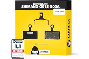 ALPHATRAIL Gorilla Bikes Plaquettes de Frein I pour Shimano Plaquettes de Frein G01S XTR BR-M9000 M987 M985 XT M8000 M785 SLX M675 M666 Deore M615 I Organique I Durable & Ajustement Parfait I Plaquette de Frein