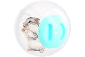 EHUIHUAN Runball Transparente Juguete de Hámster, 14,5cm, Bola Interactiva para Roedores, Ratas, Jerbos (Azul)