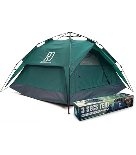 Camping Tent, 2-3 Person Automatic Dome Tent, Pop Up Tent, Green