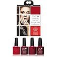 CND Shellac UV/LED Power Polish, Hollywood/Masquerade/Red Baroness/Decadence 7.3 ml - Pack of 4