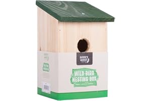 BEST PRICE SQUARE Traditional Garden Shed Wooden Wild Bird Nesting Birdhouse Box Robin Bluetit