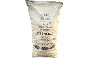 CARBOEXT Carbon Vegetal Barbacoa Carbon Barbacoa Carbón 100% Sin Humo Ni Aditivos Carbón Vegetal De Encina Premium Ideal Sin Humo Barbacoa Restaurantes Barbacoas Familiares o Asadores Ecologico Saco De 14Kg