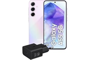 Samsung Galaxy A55 5G, Caricatore incluso, Smartphone Android 14, Display FHD+ Super AMOLED 6.6”, 8GB RAM e 256GB di memoria interna espandibile, Batteria 5.000 mAh, Awesome Lilac [Versione Italiana]