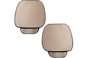 ALI2 2 Pezzi Cuscino per Sedile Auto, Copertura Universale, Copri Sedile Auto, Comodo e Fresco Rivestimento Auto, Beige