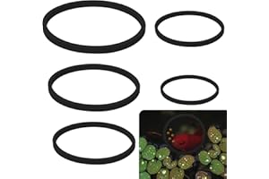 PEUTIER 5 Pièces d'Anneaux Flottantes d'Aquarium, Corral Flottantes en Mousse Anneau d'alimentation Poisson (Noir)