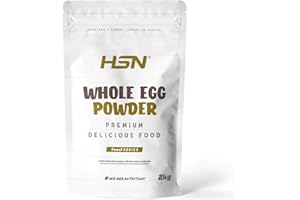 Huevo Entero en Polvo de HSN | Sabor Natural 2 Kg = 80 Tomas por Envase | Proteína 100% Pura de Huevos de Gallinas de Suelo no Enjauladas | No-GMO, Vegetariano, Sin Gluten ni Lactosa
