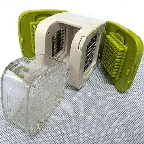 Der Wolf Moon® Knoblauch Cube Chopper Schneide Hand Presser Knoblauch Grinder Crusher und Magic Silikon Knoblauch Schäler Set - 7