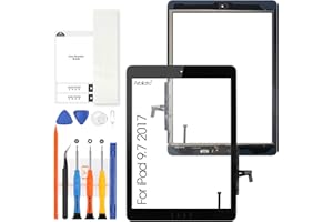 Arbilato Écran Tactile pour iPad 9.7 2017 5ème Génération A1822 - pour iPad 9.7 2017 / iPad 5 / Air 1 Écran Replacement Numériseur Verre avec Home Button (Noir)