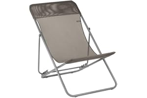 Lafuma Mobilier - Mehrpositions-Liegestuhl Maxi TRANSAT - Widerstandsfähiges Batyline®-Gewebe - Faltbarer Liegestuhl für Terrasse und Garten - 4 Positionen, Höchster Komfort, Frankreich - Braun