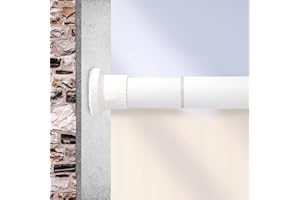 Qlfyuu Curtain Rail Tension Rod Extendable Curtain Pole, Heavy Duty Curtain Rod Pole No Drilling, Telescopic Curtain Pole Rust Free(White,210-310CM)