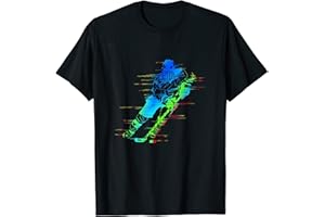 Cool joueur de hockey coloré avec des battes de hockey T-Shirt