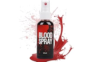 PTESUPLY Fake Blood Set, 60ml Fake Blood Spray and 60ml Dripping Blood and 40ml Coagulated Gel Blood, Halloween Washable Fake Blood Makeup for Clothes, Zombie, Vampire Cosplay & Dress Up (Spray)