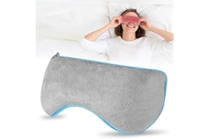 AOOWU Mascarilla para Ojos Calentada, Antifaz Ojos Secos para Microondas, Compresa Cálida para Ojos Secos con Correa Ajustable, Antifaz Calor Ojos para Tratamiento Orzuelos, Ojos Secos, Blefaritis