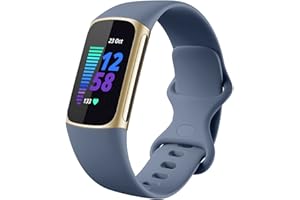 Dirrelo Straps Compatible with Fitbit Charge 5 Strap for Women and Men, Soft TPU Silicone Replacement, Sport Breathable Waterproof Adjustable Wristband for Fitbit Charge 5, Small Large, Multi Colors