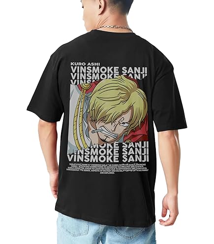 Buy swiftrux Unisex Onepiece Sanji Black Cotton Oversized