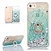 Produktbild Hancda Flüssig Handyhülle für iPhone 6 Plus/iPhone 6S Plus [Nicht für 6/6S] Hülle Schutzhülle Case Glitzer Flüssig Durchsichtig Transparent Silikon Cover mit Ring Ständer Fingerhalterung-Grün
