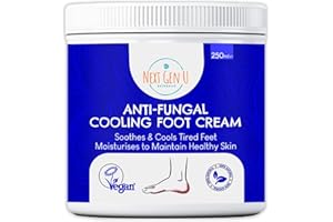 NGU NEXT GEN U Moisturising & Cooling Foot Cream for Athletes Foot (250 ml), Fast Hydrating Relief for Smelly Feet, Itchy Skin Eczema, Rough Cracked Heels w/Peppermint Oil & Urea by Next Gen U