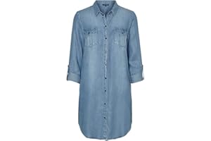 VERO MODA Vmsilla Ls Short Dress Blck Noos GA Robe Femmes