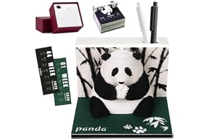 VOHESEA Panda Kalender 2026, 3D-Kalender 2026, Gör-Det-Själv-Timerkalender för Rivning, 3D-Konstblock i Pandaform, 3D-Anteckn