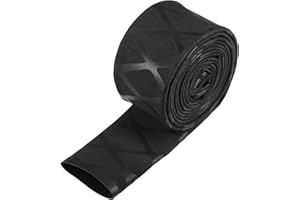 sourcing map Termorretráctil Envoltura Tubería para Pesca Caña Agarre Manija, 25mm Diámetro 42mm Plano 5pies 1.7:1 Relación, Negro