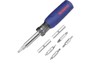 WORKPRO Wkrętaki wielopunktowe, wielofunkcyjny śrubokręt 11 w 1, śrubokręty z wymiennymi końcówkami krzyżowymi/płaskimi/torx/poziomdriv, do majsterkowania, naprawy