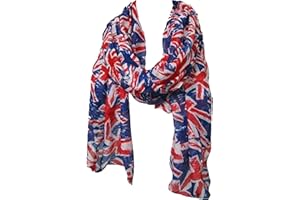 World of Shawls UK Flag Print Scarf Union Jack Womens London Fashion Souvenir Scarves
