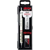 rOtring Tikky Mekanik Kurşun Kalem, U&ccedil; ve Silgi Seti, 0,5 mm Kalem, 2B U&ccedil;, Orta Boy Silgi, Beyaz, 3'l&uuml; Set