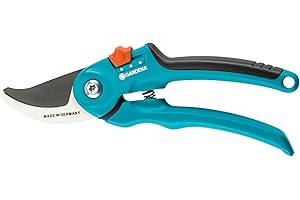 Gardena Gartenschere B/S-M: Stabile Rebenschere mit Bypass-Schneide für Pflanzen und frisches Holz bis 22 mm Durchmesser, mit Saftrille und Drahtabschneider, 2-stufige Grifföffnung (8857-20)
