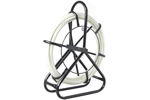 KATSU TOOLS KATSU Fiberglass Duct Rodder 6x30M with Steel Stand and Brake, Fiberglass Electric Cable Installation Tool, Electrician Pipeline Cable Running Threader Fish Tape Puller 312363