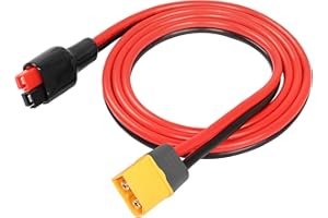 YACSEJAO Câble d'extension 12 AWG XT60 mâle vers panneau solaire 1 m XT60 vers 45 A pour batterie externe RC Lipo batterie au lithium