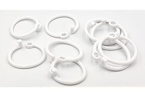MERCERÍA SUANCES Anillas para cortinas con cierre, 12 unidades, color blanco