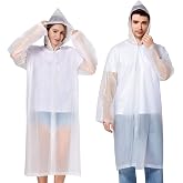 Newbyinn 2 Pieces Raincoat Women Men Waterproof, Raincoat Transparent Poncho Rain Coat