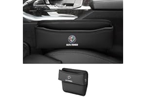 EsprAL Auto Pelle Seat Gap Storage Box, per Alfa Romeo Alfa Alfetta Spider Brera Matta Mito Stelvio Giulia Car Console Laterale Portaoggetti Tasca Multifunzionale Organizzatore sedili Accessori