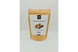 Harina de nueces, 500 g, fibra alimenticia de Hortus Verdi, sin gluten, harina de nueces, 100% natural, vegana, rica en proteínas