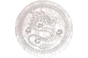 LAMARE PLACA DE SELENITA - Placa de Carga de Cristales, Joyas y Piedras Curativas - Piedra Selenita Natural - Placa de Carga Grabada - Diámetro 10 cm (Placa Selenita Dragon)