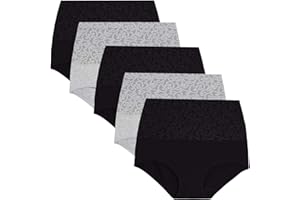 YaShaer Women High Waist Cotton Knickers Briefs Tummy Control Underwear C-Section Recovery Soft Stretch Panties Underpants