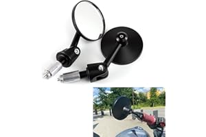 EVOMOSA Specchietto retrovisore per moto Specchietto retrovisore a livello del manubrio Manubrio per bici da moto Angolo specchietto retrovisore retrovisore laterale regolabile (specchio piano)