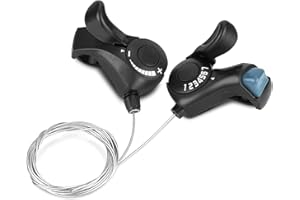MAGT Bicycle Thumb Gear Shifter, 1 Pair TX-30 Thumb Gear Shifters 3X7 Speed Shift Lever and Set for Mountain, Road, City and Folding Bikes