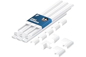 shinfly 2,4 m Kanał Kablowy, Kanał na Przewody Elektryczne, Osłona Kabli, Biały Kanał do Ukrywania Kabli, Samoprzylepny Kanał na Ścianę, TV - Biały 25mm x 13mm