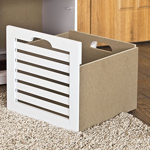 SoBuy® moderne Schuhtruhe,Sitzkommode mit 2 Körben,Sitzbank, Schuhschrank mit Sitzkissen,Spieltruhe, FSR23-K-W - 3