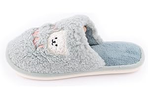 R-ISLAND Zapatillas de estar por casa ,Zapatillas de invierno para mujer,con dibujo oso bonito, Comodo y Ligero,Mantener calientes y Anti-Frio..