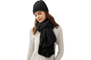 UIEAMSIO Cappellino sciarpa Set Donna,Donna Cappello e sciarpa Set,Donne Inverno Maglia Cappello Sciarpa Set,Invernali Calde sciarpa Set,Sciarpe Lunghe Cappello a maglia,Maglia Intrecciato Cappello e sciarpa