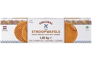 KING BAJ Rich and Crispy Caramel Stroopwafels – 40 Premium Waffle Delights
