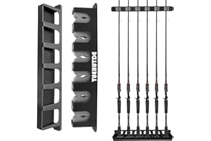 TUEHUTDE Angelrutenhalter, vertikale Rutenhalter Angelrutenständer Wandmontage Angelrutenständer Rutenaufbewahrungsständer für Garagenraum, Boote, Garage (Grau - 1 Paar vertikale Rutenhalter)