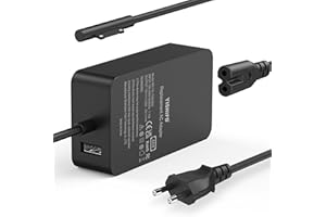 YISHIFD Surface ladekabel 44W 15V 2.58A Surface Pro Ladegerät Netzteil Adapter für Microsoft Surface Pro 7/6/5/4/3 Surface Laptop 1/2/3,Surface Book/Surface Go,mit 5V 1A USB-Port