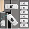 SNOWIE SOFT 6Pcs Fridge Locks Drawer Locker For Kids Child Proof Cabinet Locks Refrigerator Locks Strong Adhesive Backing Child Safety Lock For Drawer, Cabinet, Fridge, Sliding Windows,White