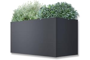 ‎METZLER Metzler Hochbeet für den Garten – Stahl in Eisenglimmer | Witterungsbeständiges Metall-Gartenbeet, Pflanzenbeet, Blumenhochbeet | 150 x 75 x 77 cm