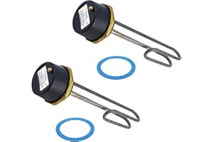 UNVENTED COMPONENTS EUROPE 11" Incoloy Immersion Heater for Copper and Stainless Steel Cylinders, 2.1/4" Boss, 3 kW, 240 V, with Thermostat and Overheat Protection (2)